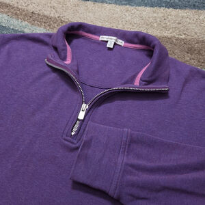 Peter Millar Sweater Mens M Purple Quarter Zip Pullover Modal Golf